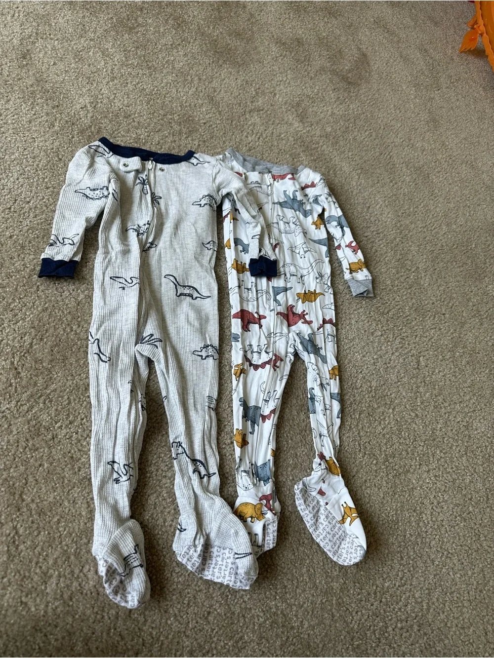 Carter’s 18M Dinosaur Footed Pajama Bundle, 2 zip-up sleep & play one - piece